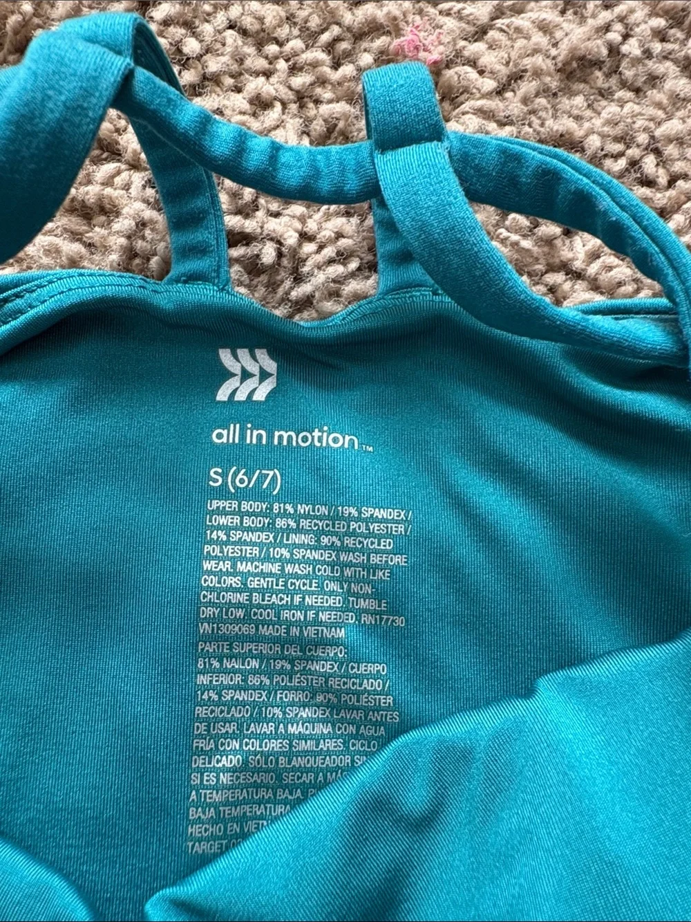 all in motion Teal Sleeveless Girls Romper - Picture 2 of 5
